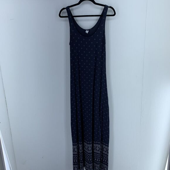 Old Navy Dresses & Skirts - Vtg Old Navy Womens Small Maxi Dress Boho Hippie Peasant Festival Blue White Y2K